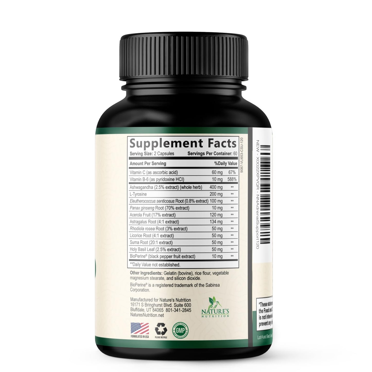 Nature's Nutrition Adrenal Support Supplements Cortex Complex, Best Energy Supplement, Supports Health & Energy Levels, Daily Ashwagandha for Women & Men, Supports Immune System, 120 Capsules Nature's NutritionBuy Supplements Australia