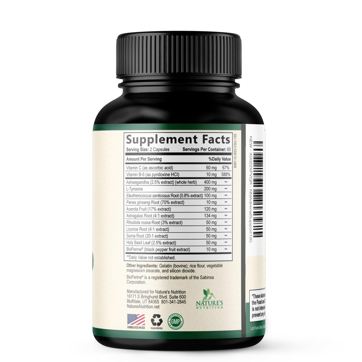 Nature's Nutrition Adrenal Support Supplements Cortex Complex, Best Energy Supplement, Supports Health & Energy Levels, Daily Ashwagandha for Women & Men, Supports Immune System, 120 Capsules Nature's NutritionBuy Supplements Australia