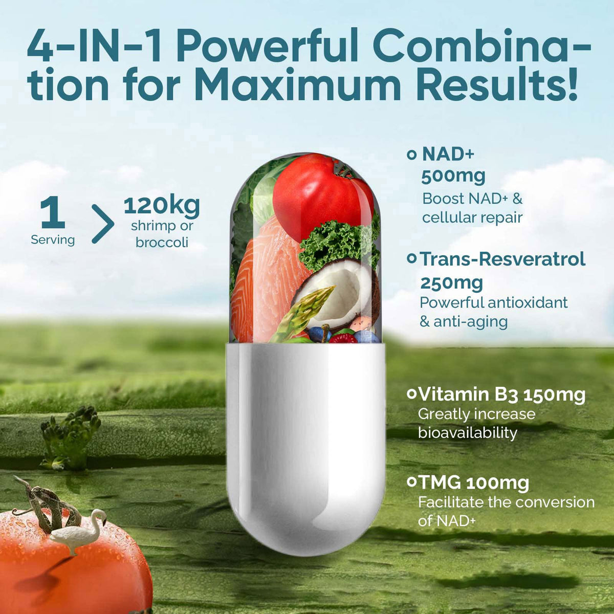 UltraViat NAD+ Supplement 1000mg, Premium NAD+ & Resveratrol Complex for Energy & Anti Aging - 120 Capsules UltraViatBuy Supplements Australia