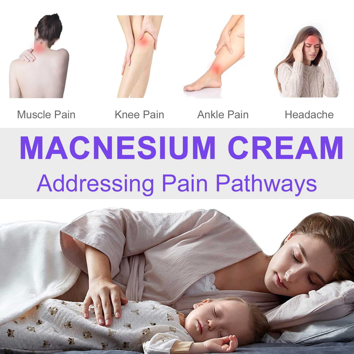 RIGBOO Magnesium Lotion for Sleep, Magnesium Cream, Muscle Relief and Relaxation Non-Greasy, Fast Absorbing Body Lotion with Coconut Oil with Chamomile, Safe for Sensitive Skin (Lavender) RIGBOOBuy Supplements Australia