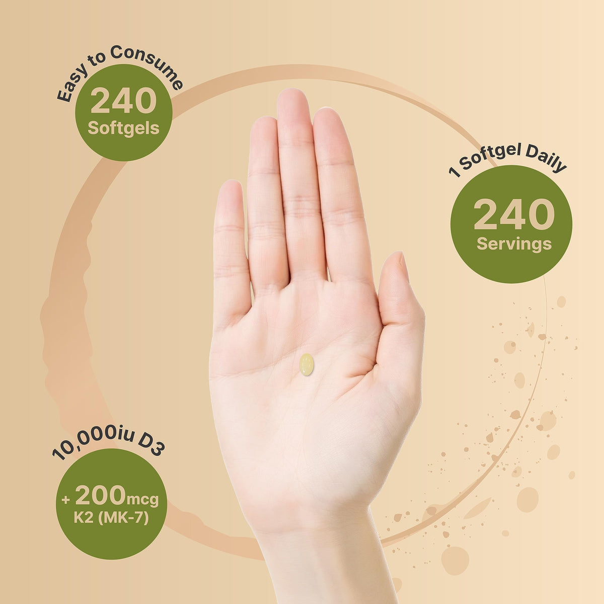 NatureBell Vitamin D3 K2 (10,000 IU Vitamin D + 200mcg Vitamin K MK-7) 240 Softgels NatureBellBuy Supplements Australia
