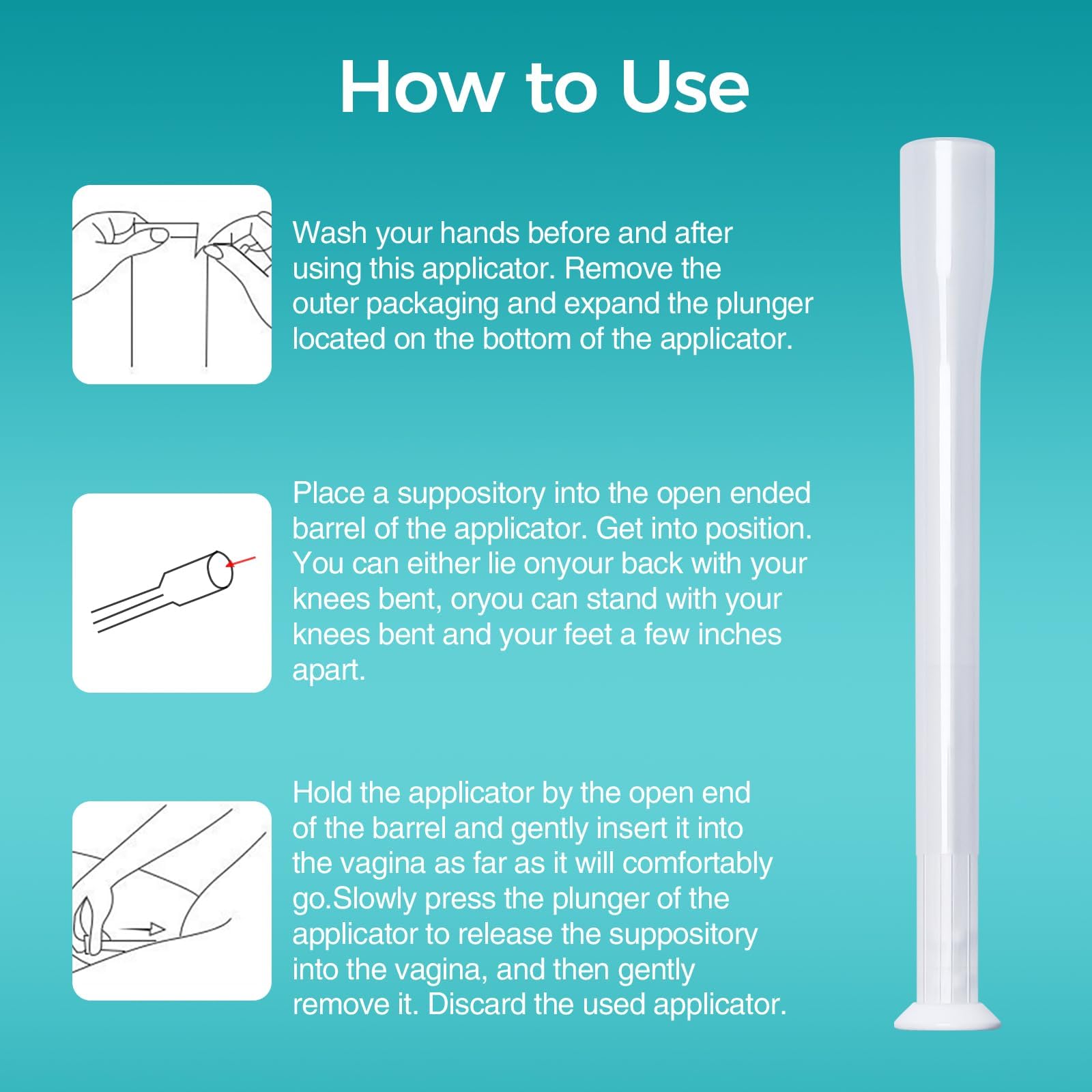 Dizzily 30 Pack Disposable Vaginal Suppository Applicators for Women, Individually Wrapped, Hygienic - Fits Most Boric Acid Suppositories, Pills, Tablet, Cap-sules and Feminine Care Applicator DizzilyBuy Supplements Australia