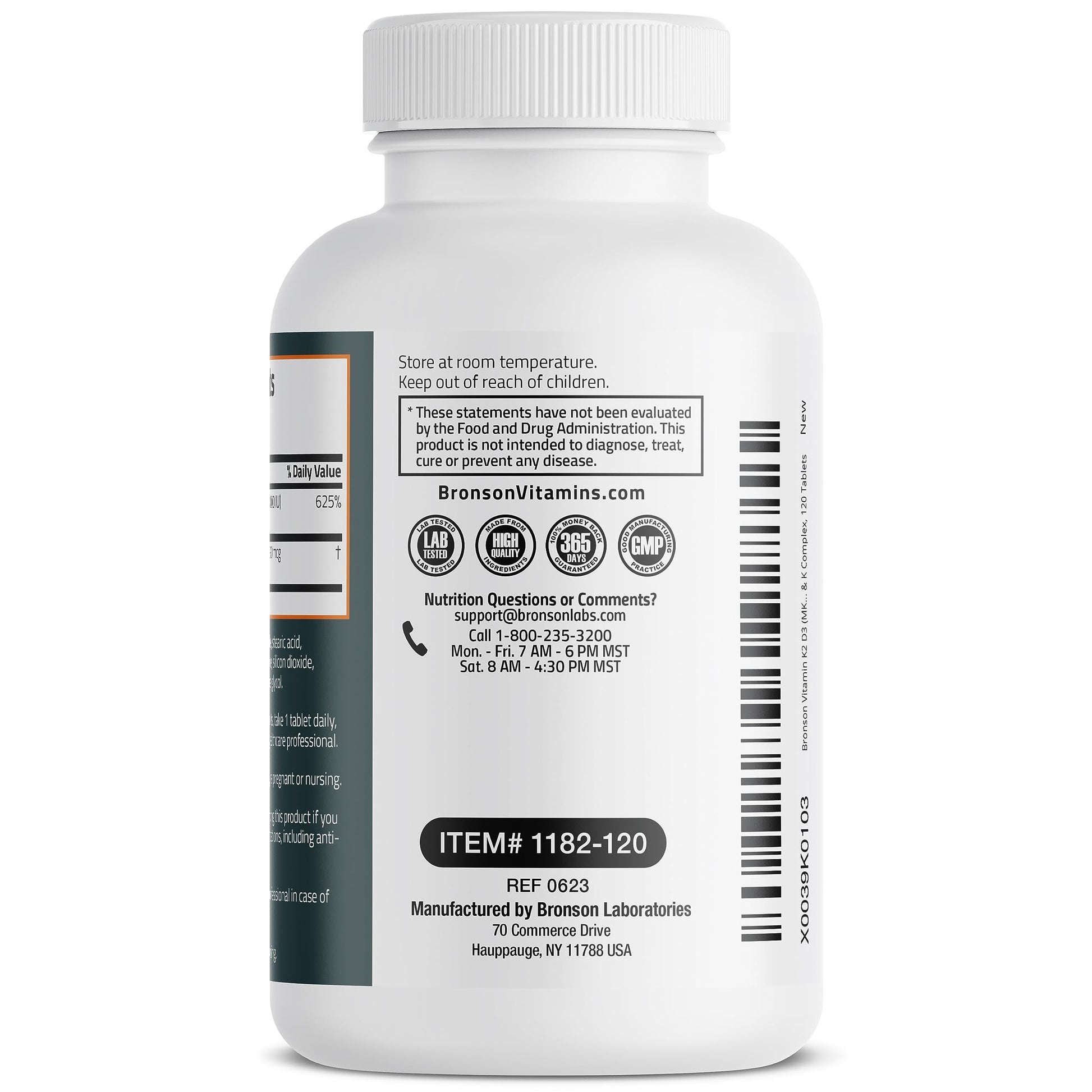 Bronson Basics Vitamin K2 D3 (MK7) Supplement Non-GMO Formula 5000IU (125 mcg) BronsonBuy Supplements Australia