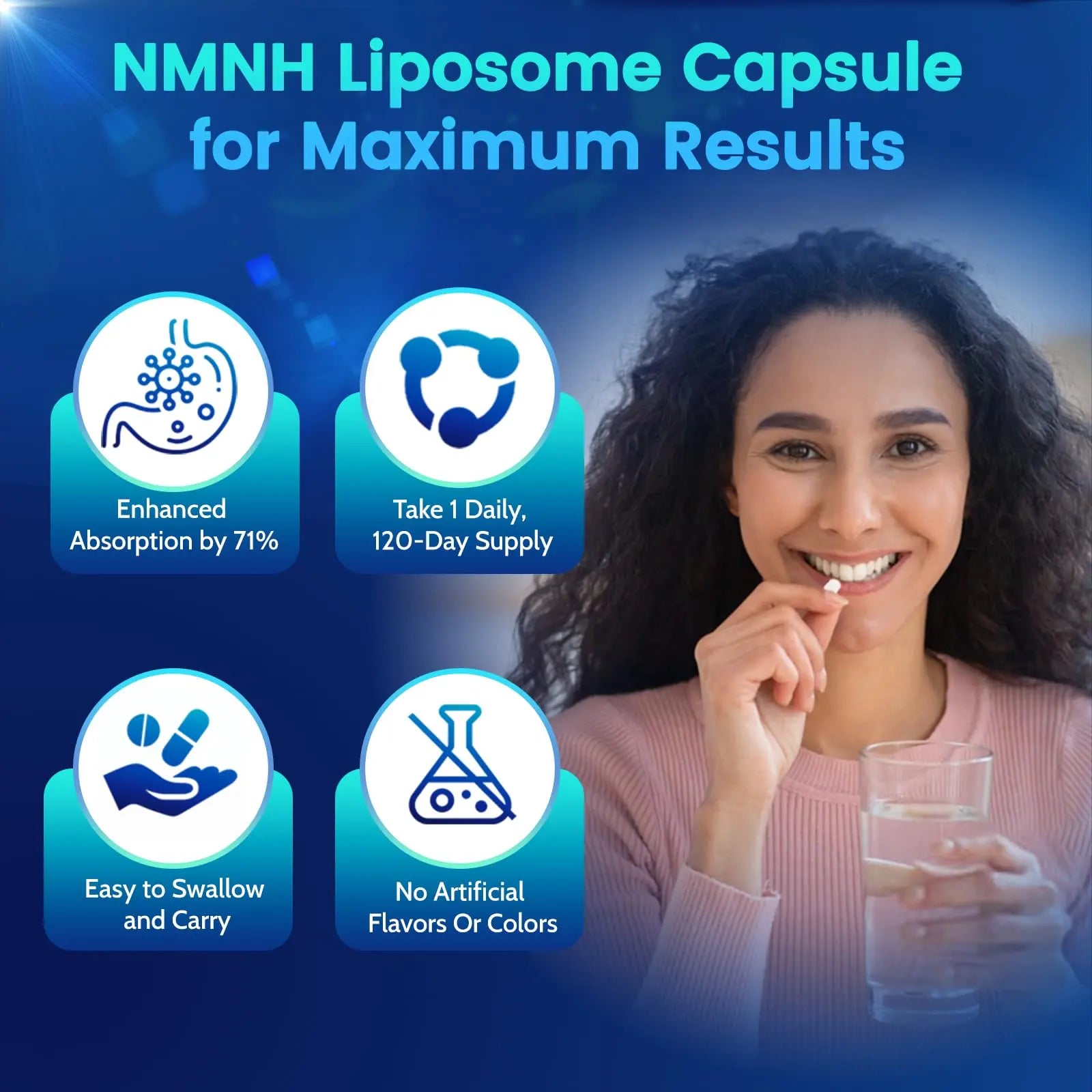 Pure NMNH(NMN Supplement Alternative)(Dihydronicotinamide Mononucleotide)for Women with Skin Aging 600mg: NAD Supplement for Anti-Aging Breakthrough - Boost NAD+ levels Liposome Capsules 120 Servings HEALGUTBuy Supplements Australia