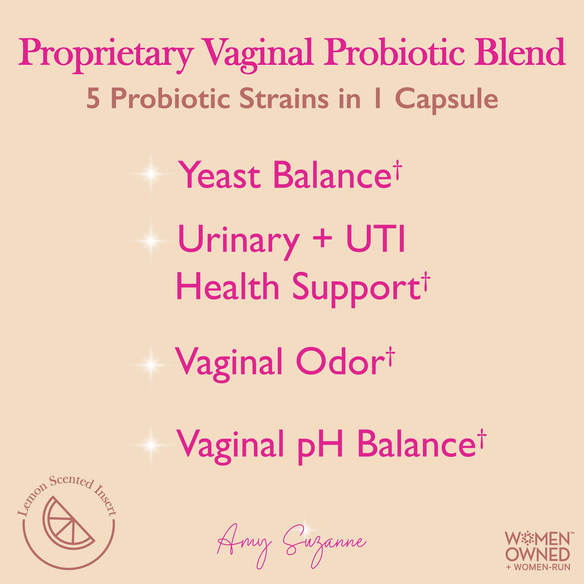 Amy Suzanne Vaginal Probiotics for Women - 10 Billion CFU Probiotic for pH Balance and Urinary Tract Health Amy SuzanneBuy Supplements Australia
