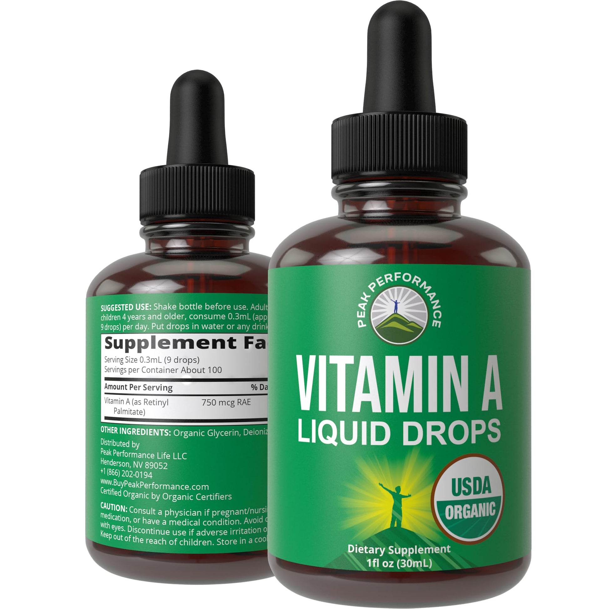 USDA Organic Vitamin A Liquid Drops Supplement. Vegan High Bioavailability for Eye, Skin + Bone Health. for Adults, Men, Women, Kids. Vit A Oil Retinyl Palmitate. Gluten Free, Zero Sugar. 100 Servings Peak PerformanceBuy Supplements Australia