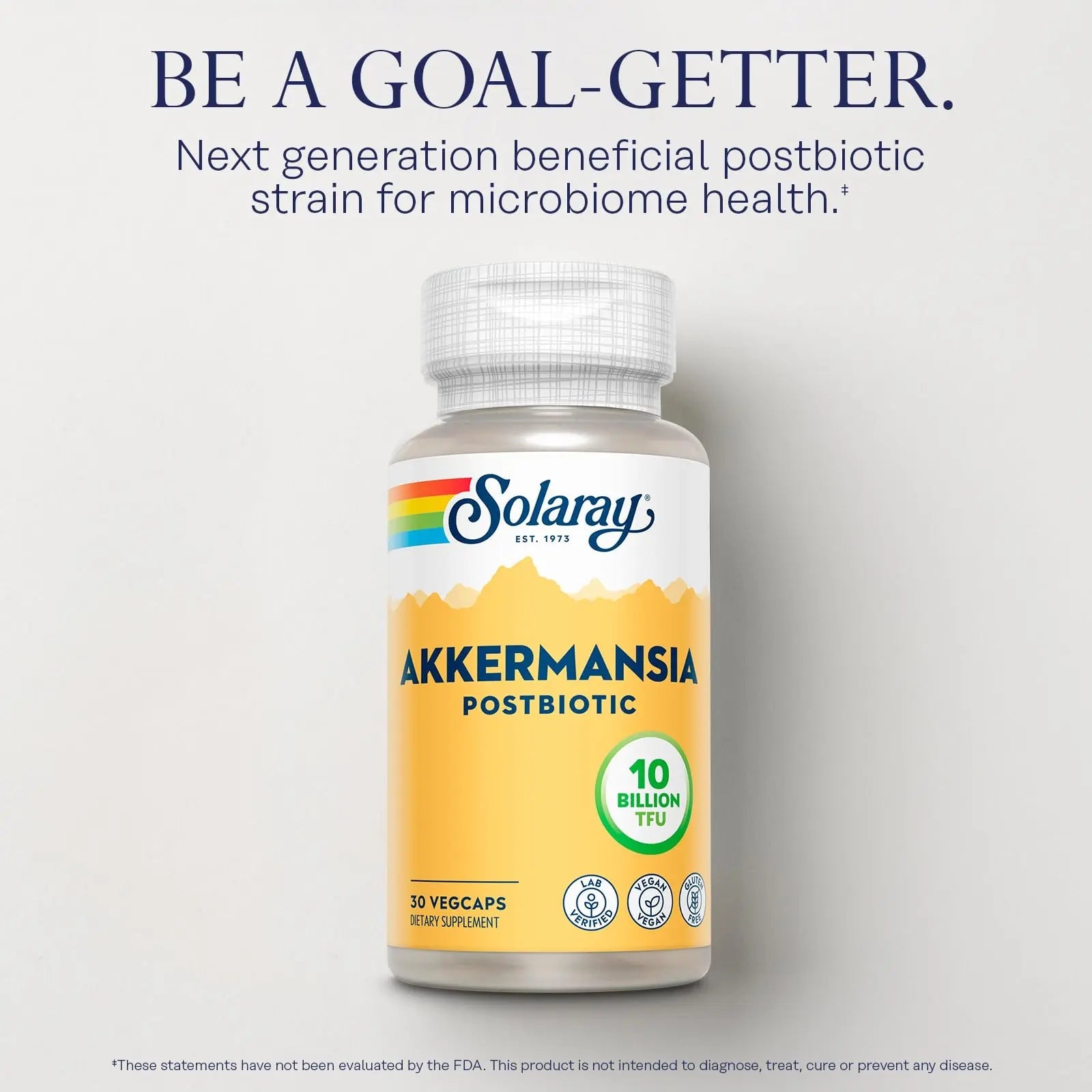 SOLARAY Akkermansia Postbiotic, Akk11, 10 Billion TFU, Beneficial Strain for Gut Health Support, Vegan, Gluten-Free, 60-Day Guarantee, 30 Servings, 30 VegCaps SOLARAYBuy Supplements Australia