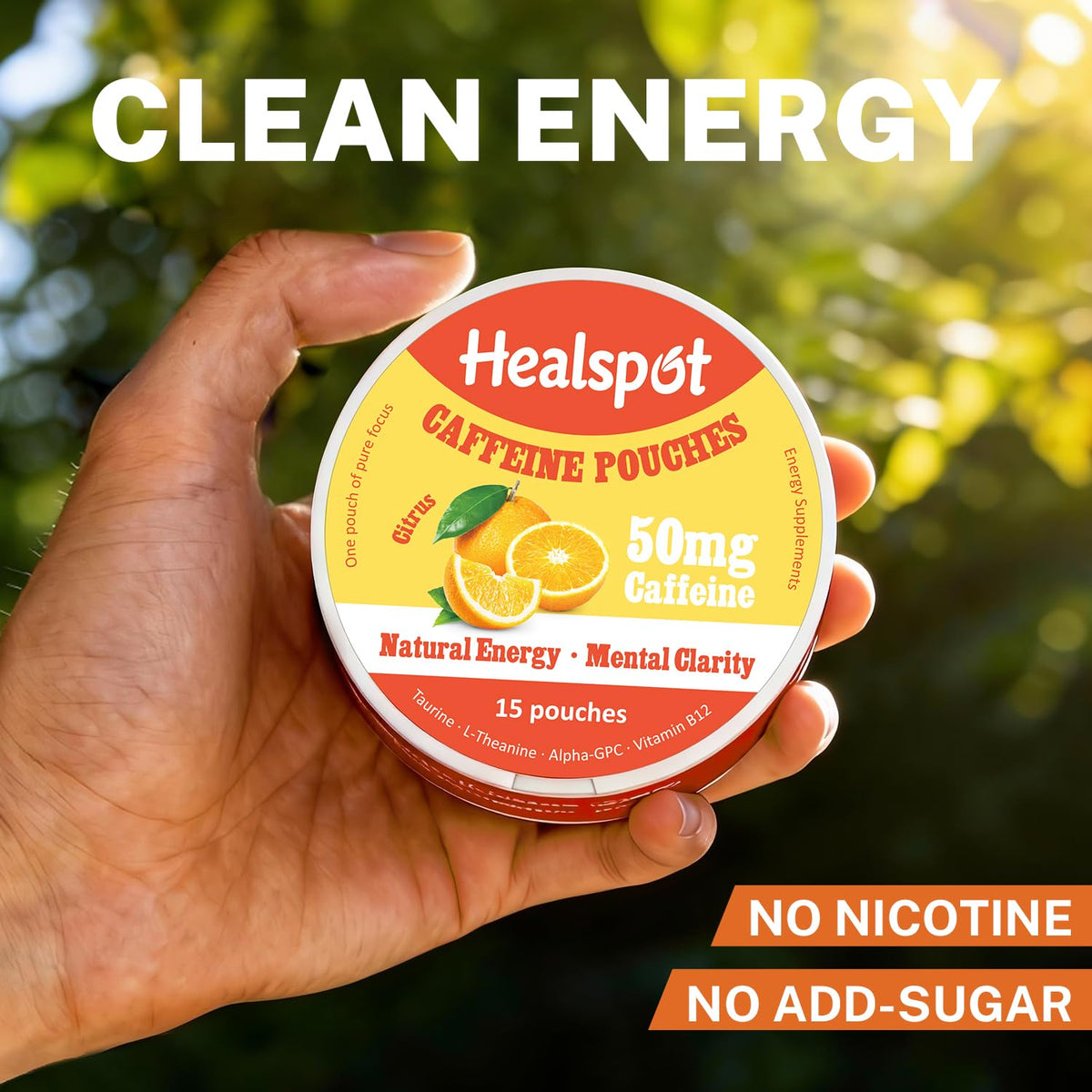 Healspot Nootropic Caffeine Pouches, Energy Pouches with 50mg Caffeine | Taurine | Vitamin B12 | Alpha-GPC | L-Theanine, Focus and Energy Supplements Variety Packs 5 Flavors HealspotBuy Supplements Australia