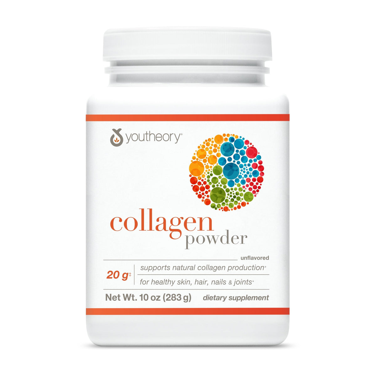 Youtheory Collagen Powder - Hydrolyzed Collagen Peptides with Vitamin C - Supports Healthy Bones, Joints & Immune System* - Unflavored - 10 oz (10-Day Supply) YoutheoryBuy Supplements Australia