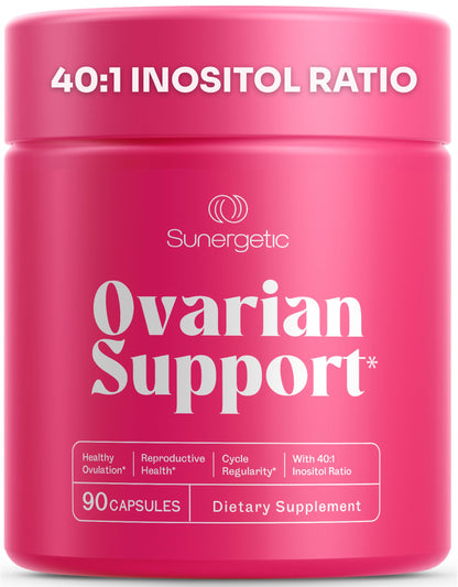 Premium Ovarian Health Support Supplement – Hormone Balance, Ovulation & Cycle Regularity - Myo-Inositol & D-Chiro Inositol Supplement for Women – 40:1 Inositol Ratio With Folate & DIM – 90 Capsules SunergeticBuy Supplements Australia