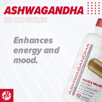 Metabolic Nutrition Ashwagandha 2200mg Made with Organic Ashwagandha Powder and Black Pepper Extract, 90 Vegan Capusles Metabolic NutritionBuy Supplements Australia