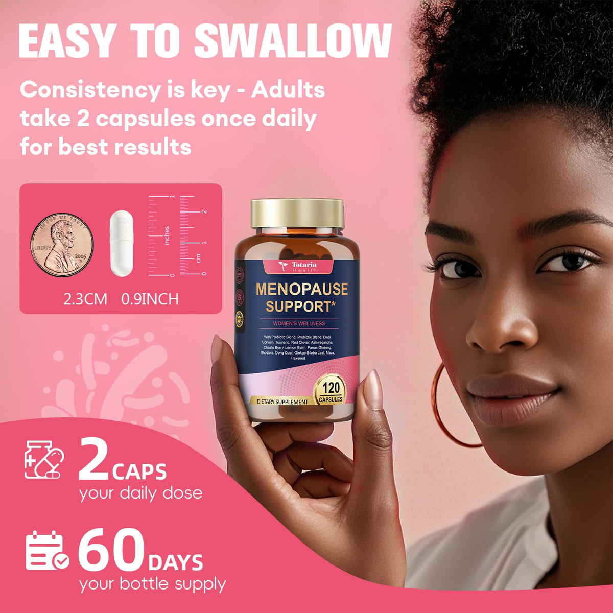 (2 Packs) 40-in-1 Menopause Supplements for Women, Multibenefit & Complete Black Cohosh for Hot Flashes, Night Sweats & Hormone Balance, w/ Probiotics, DIM, Vitex, Dong Quai, Red Clover and More TotariaBuy Supplements Australia