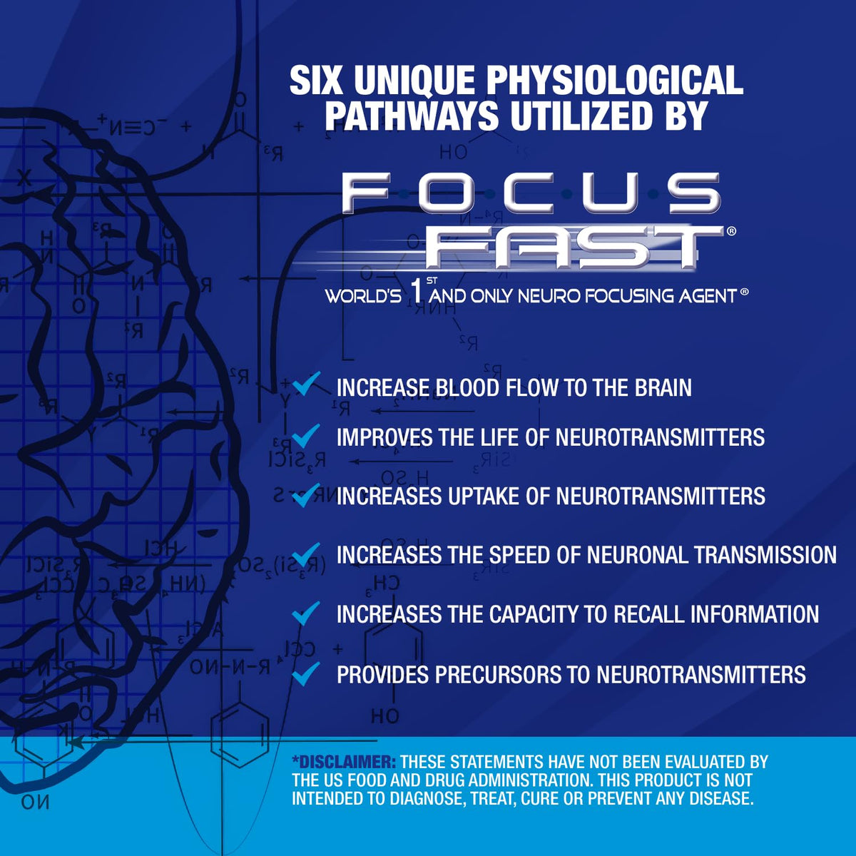 Focus Fast Brain Supplement - Improve Working Memory, Enhance Focus, Boost Cognition in as Little as 1 Hour. Caffeine/Stimulant Free Nootropic Focus FastBuy Supplements Australia