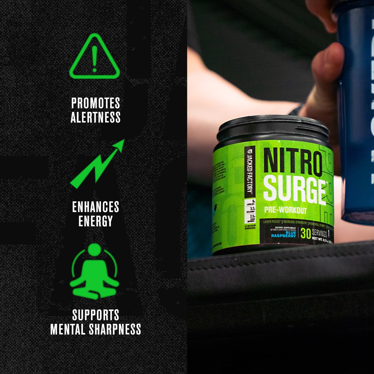 NITROSURGE Pre Workout Supplement - Endless Energy, Instant Strength Gains Jacked FactoryBuy Supplements Australia