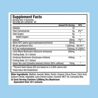 Plant People WonderFocus Mushroom Gummies with Lion’s Mane & Cordyceps - Nootropic Brain Supplement Boosts Memory, Focus, Energy & Mood in Adults | No Sugar, 100% Vegan, Citrus Flavor, 60 Count Plant PeopleBuy Supplements Australia