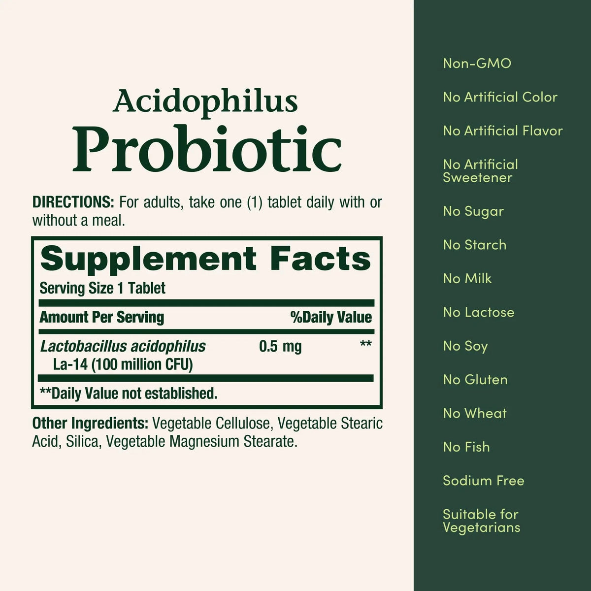 Nature's Bounty Lactobacillus Acidophilus Probiotic Supplement - Daily Probiotic for Women/Men Digestive Health, 100 Million Organisms, Vegetarian, 1 Serving per Day, 120 Tablets Nature's BountyBuy Supplements Australia
