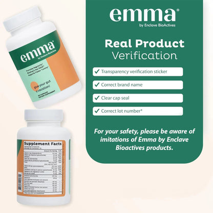 Emma Gut Health - 2 Pack - Gas and Bloating Relief, Constipation, Leaky Gut Repair - Gut Cleanse & Restore Digestion - Regulate Bowel Movement. Probiotics and Laxative Alternative, 120 Capsules EmmaBuy Supplements Australia