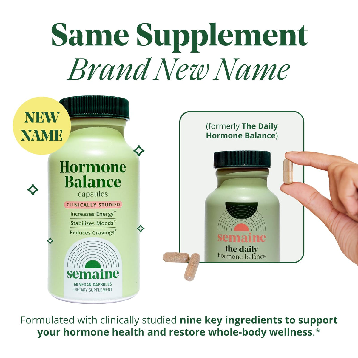Semaine Hormone Balance – Clearer Skin, Enhanced Moods, Deeper Sleep & Happier Hormones. Hormone-Free, Vegan Capsule, Multi-Symptom Support (60 ct) SemaineBuy Supplements Australia