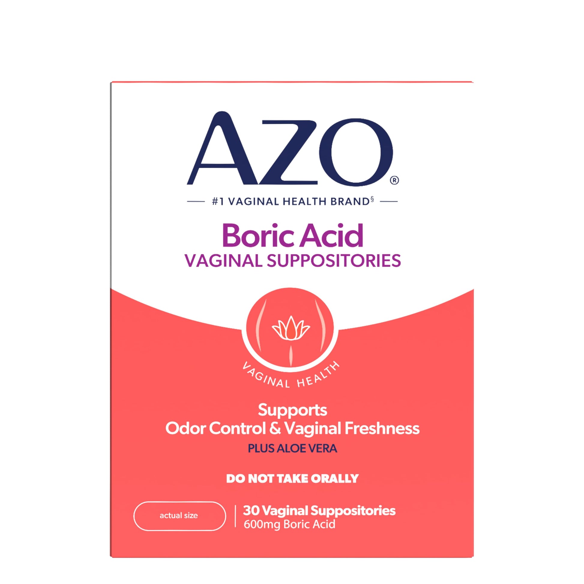 AZO® Boric Acid Vaginal Suppositories for Women, Helps Support Odor Control with Clinically Studied Boric Acid, Non-GMO, 30 Count AZOBuy Supplements Australia