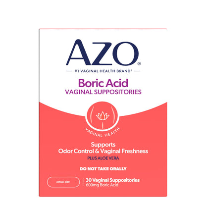 AZO® Boric Acid Vaginal Suppositories for Women, Helps Support Odor Control with Clinically Studied Boric Acid, Non-GMO, 30 Count AZOBuy Supplements Australia