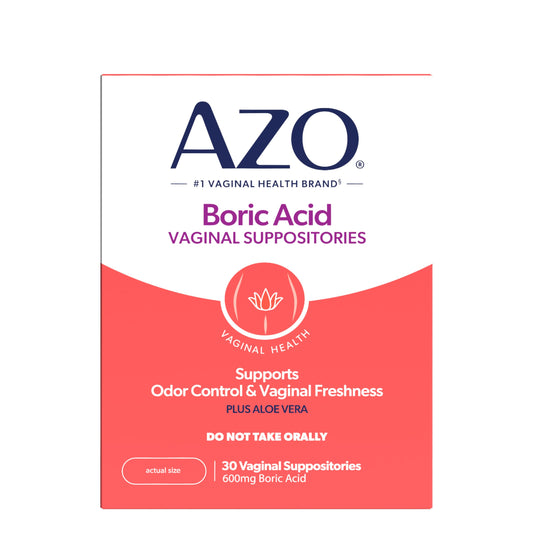 AZO® Boric Acid Vaginal Suppositories for Women, Helps Support Odor Control with Clinically Studied Boric Acid, Non-GMO, 30 Count AZOBuy Supplements Australia