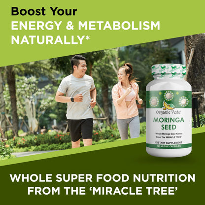 Organic Veda Moringa Seed Capsules - Pure Organic Moringa Capsules Seed Powder Organic VedaBuy Supplements Australia