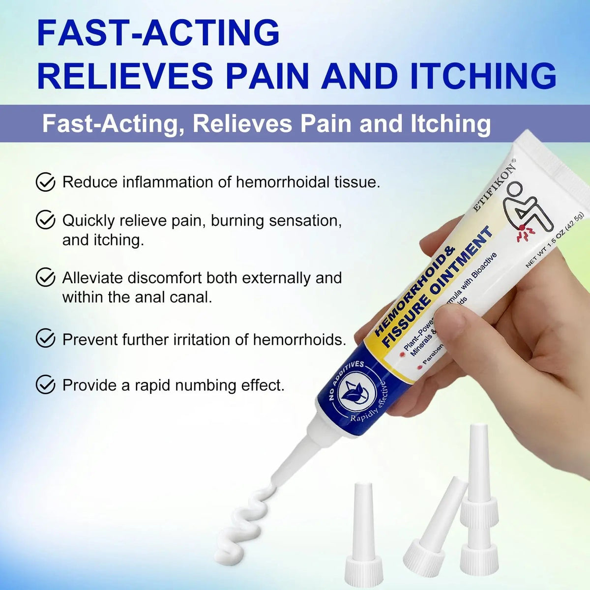 ETIFIKON Hemorrhoid & Fissure Ointment with 4% Lidocaine & Phenylephrine HCI – 42.5g Comforting Care Cream for Internal & External Areas – Helps Soothe Irritation & Support Daily Comfort (1 Pack) ETIFIKONBuy Supplements Australia