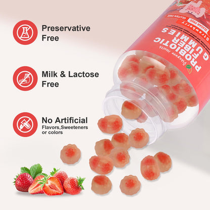 Vikaywoo Probiotic Fiber Gummies for Adults, No Sugar Added Strawberry Flavor– 2 Billion CFUs –Vitamin C,Vitamin D–Digestive Health & Regularity Support(120 Count) VikaywooBuy Supplements Australia