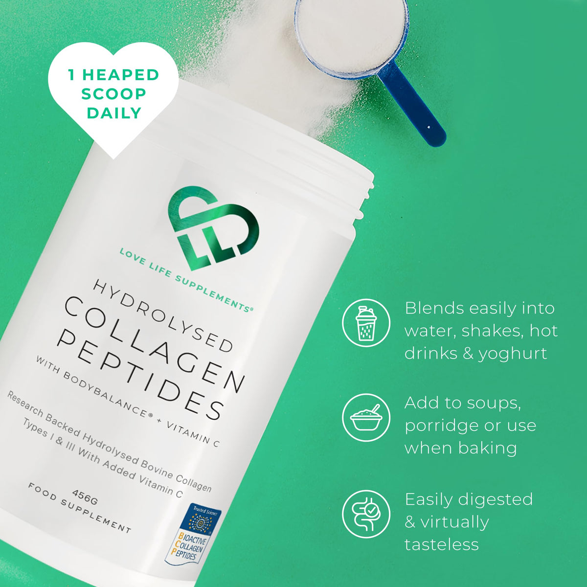 BODYBALANCE® Collagen Powder by LLS - Hydrolysed Bovine Collagen Peptides Types 1 & 3 with Vitamin C - Joint, Ligament LOVE LIFE SUPPLEMENTSBuy Supplements Australia