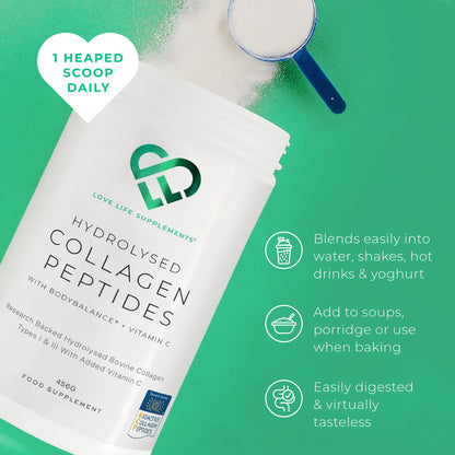 BODYBALANCE® Collagen Powder by LLS - Hydrolysed Bovine Collagen Peptides Types 1 & 3 with Vitamin C - Joint, Ligament LOVE LIFE SUPPLEMENTSBuy Supplements Australia