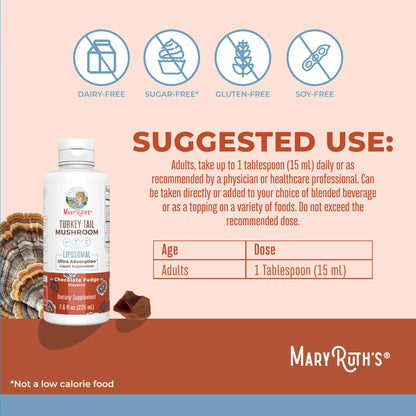 MaryRuth Organics Turkey Tail Mushroom Supplement | Ultra Absorption Liposomal | Full Spectrum | 200mg Beta-Glucans Per Serving | Vegan | 7.6 oz | 15 Servings MARYRUTH'SBuy Supplements Australia