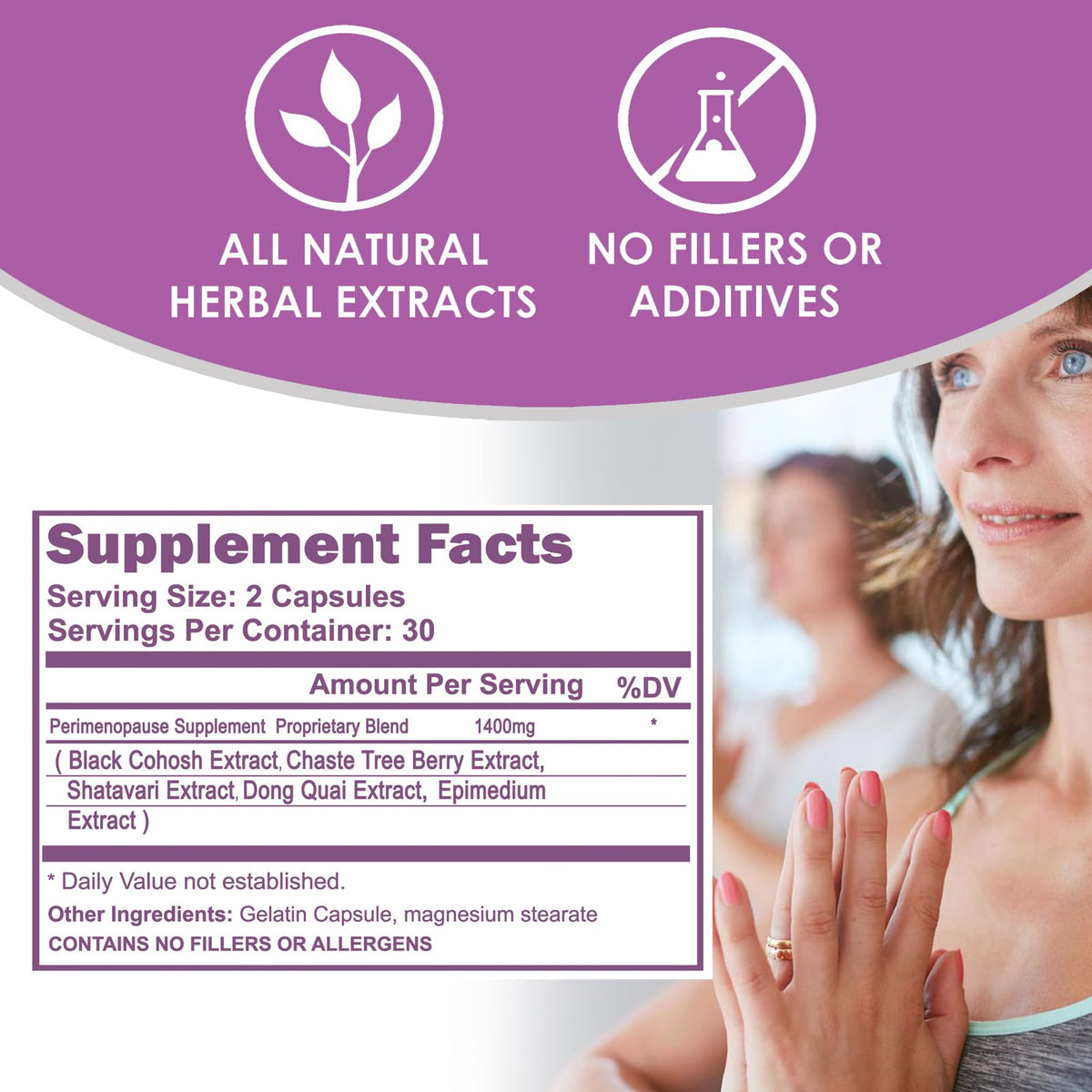 VH Nutrition Perimenopause Supplement for Women | Hot Flash, Mood, and Menstruation Cycle Support | 100% Herbal Formula: Black Cohosh, Vitex, & Shatavari. No Additives, or Fillers VH NutritionBuy Supplements Australia