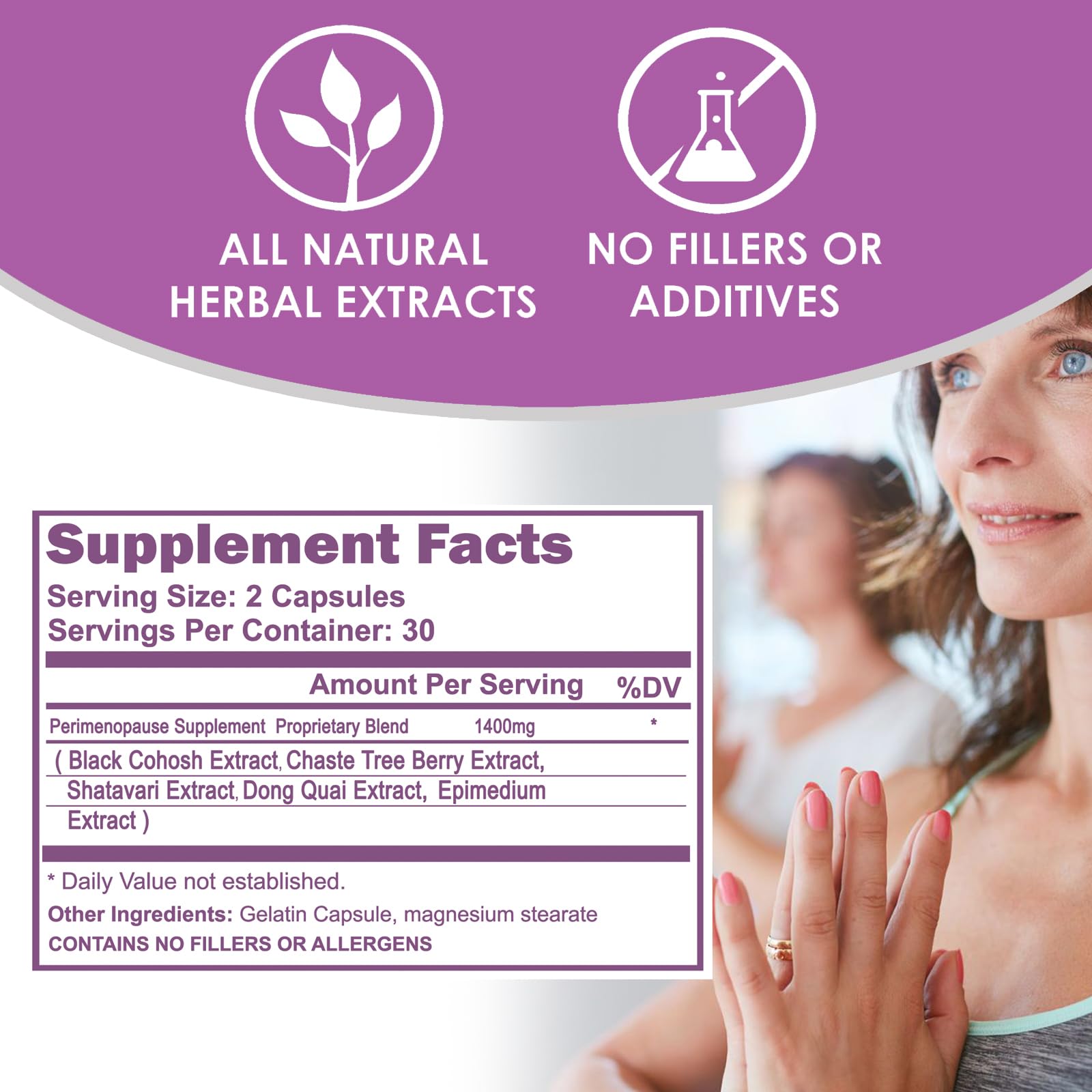 VH Nutrition Perimenopause Supplement for Women | Hot Flash, Mood, and Menstruation Cycle Support | 100% Herbal Formula: Black Cohosh, Vitex, & Shatavari. No Additives, or Fillers VH NutritionBuy Supplements Australia