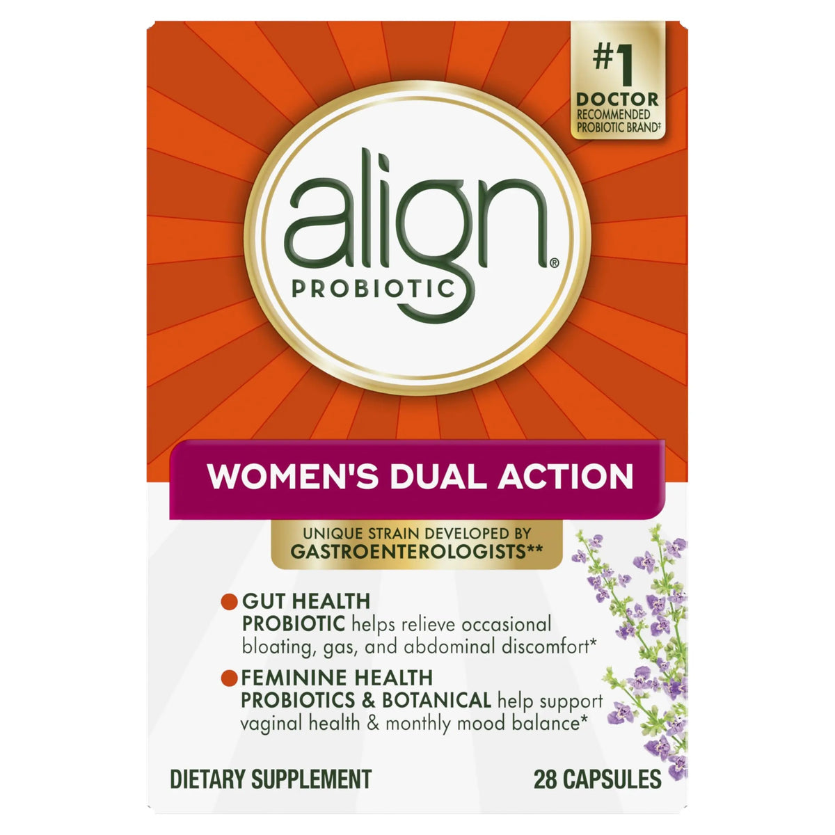 Align Probiotic, Womens Dual Action, Vaginal Probiotics for Women, Womens Probiotic for Vaginal Health Support, with Probiotics for Digestive Health, 28 Probiotic Capsules AlignBuy Supplements Australia
