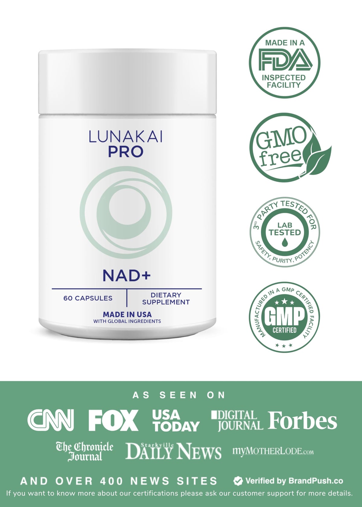 Lunakai PRO USA Made Dual-Pathway NAD+ Formula with NR & Resveratrol – Natural NAD Supplement for Women & Men – Healthy Aging & Cellular Health Support, 60ct LunakaiBuy Supplements Australia