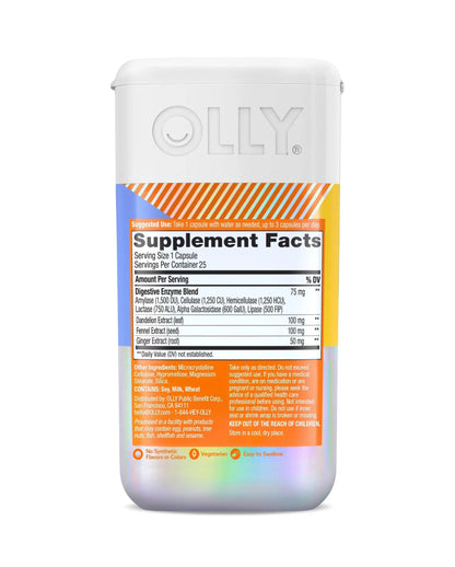 OLLY Beat The Bloat Capsules, Digestive Support Enzymes, Supplement for Women - 25 Count OLLY buy supplements Au