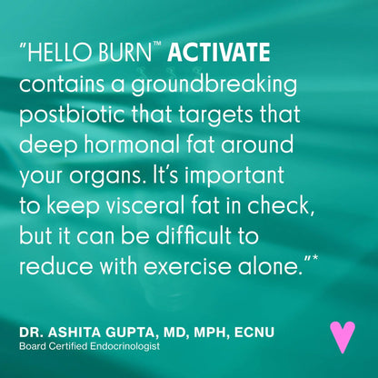 Love Wellness Hello Burn Activate | Support Visceral Fat Burn with HT BPL1 Postbiotic | Supports Healthy Waist Circumference, Longevity and Metabolic Wellness | 30 Count Love WellnessBuy Supplements Australia