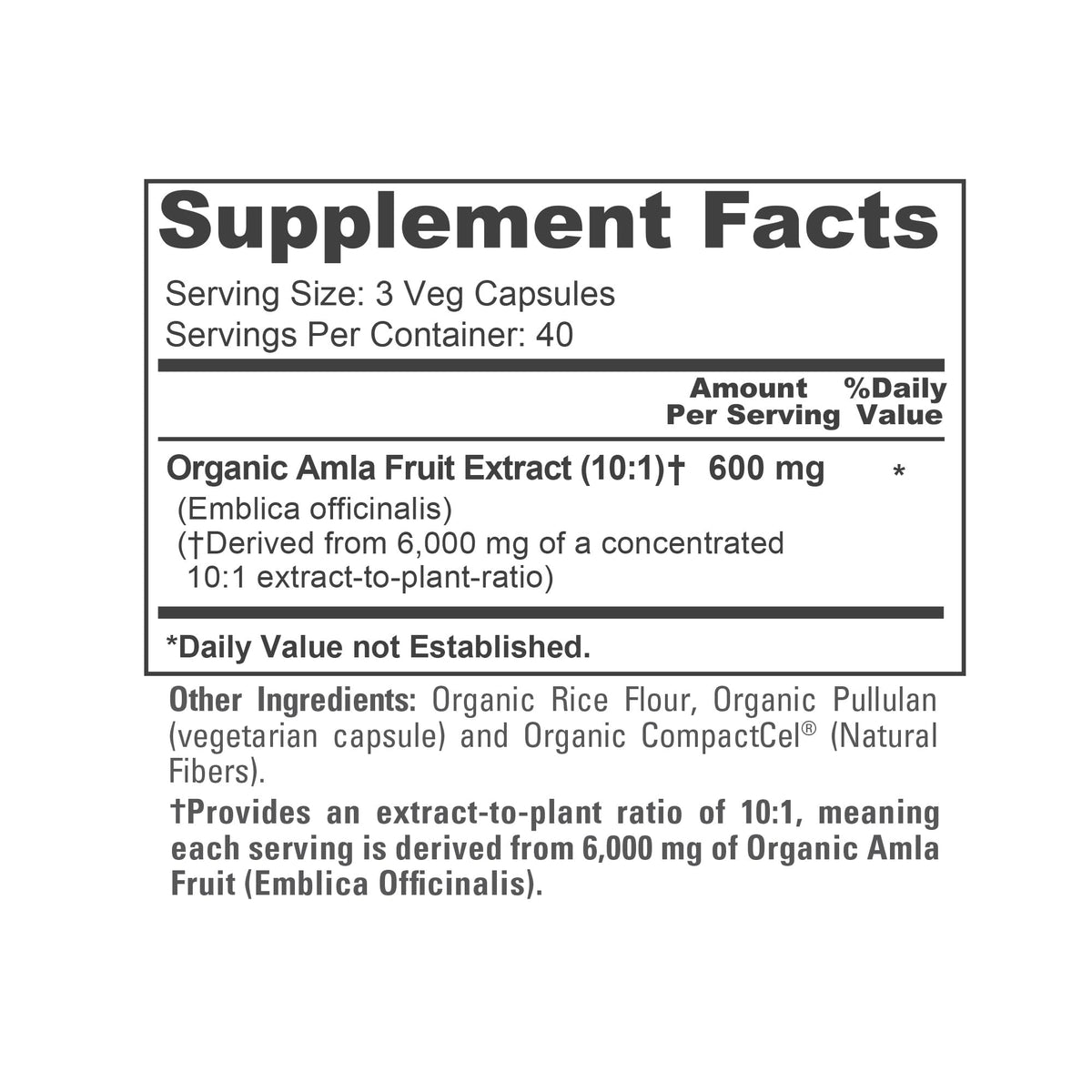 NusaPure Organic Amla Capsules 10:1 Extract, 600 mg Equivalent to 6,000mg | 120 Count | Amalaki Fruit | USDA, Vegan, Non-GMO Supplement NusaPureBuy Supplements Australia