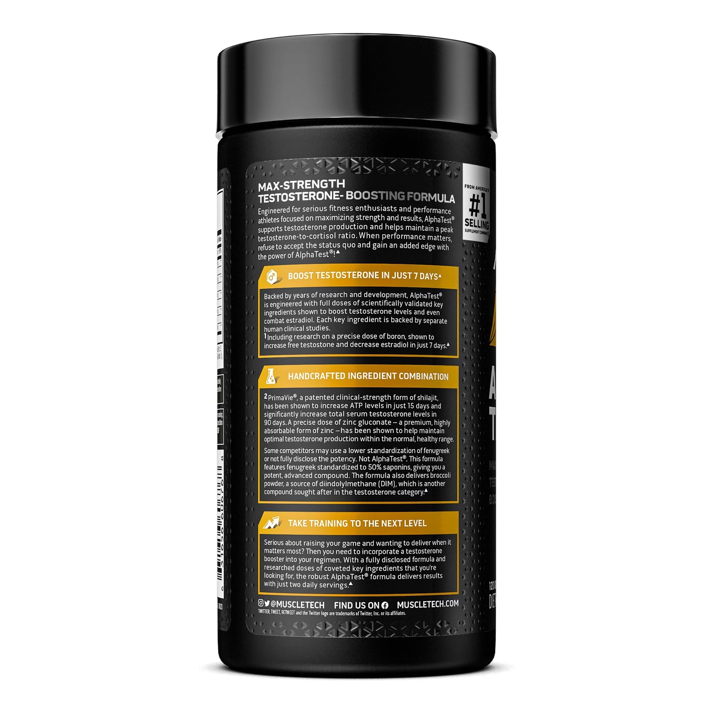 Testosterone Booster for Men, MuscleTech AlphaTest, Tribulus Terrestris & Boron Suppleme MuscleTechBuy Supplements Australia