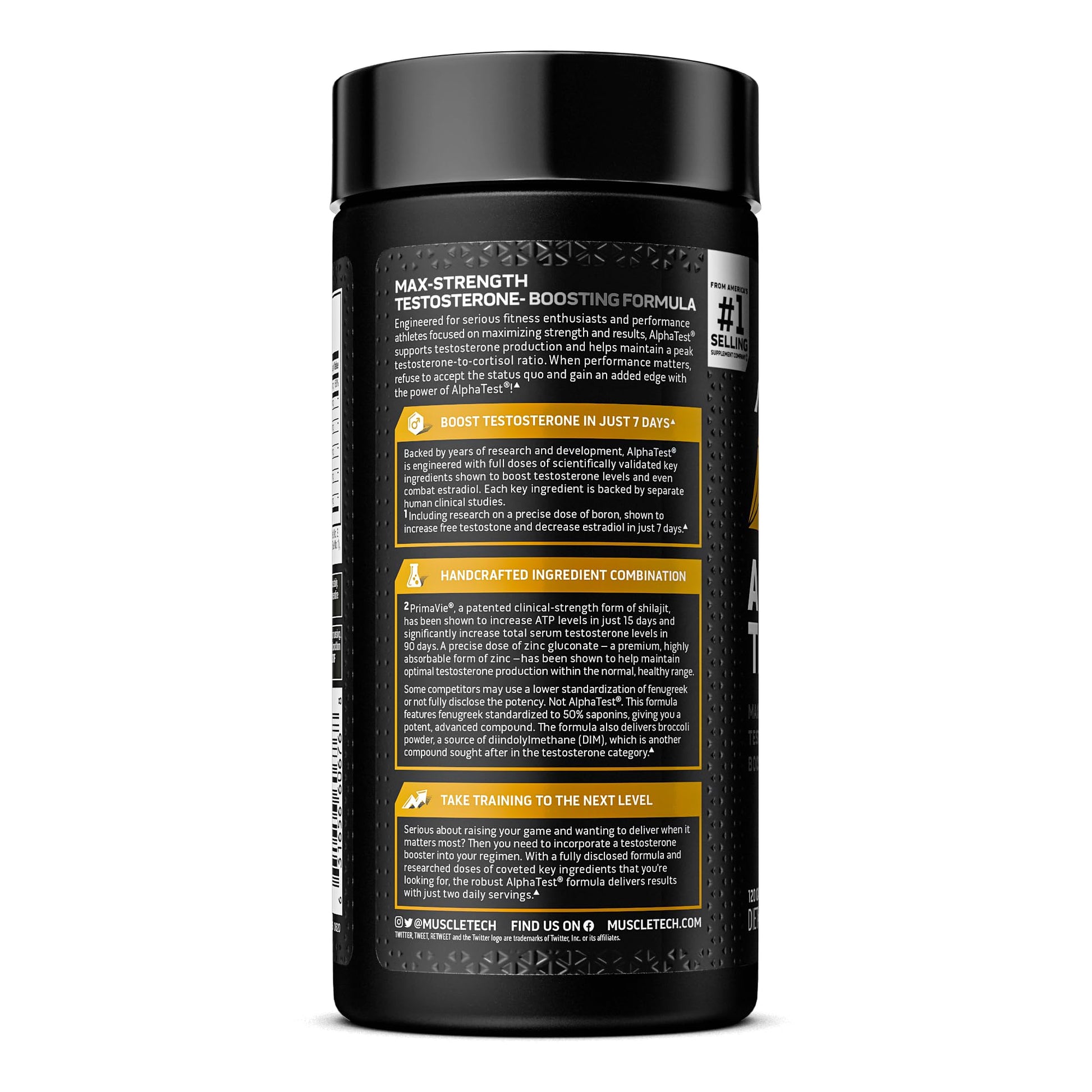 Testosterone Booster for Men, MuscleTech AlphaTest, Tribulus Terrestris & Boron Suppleme MuscleTechBuy Supplements Australia