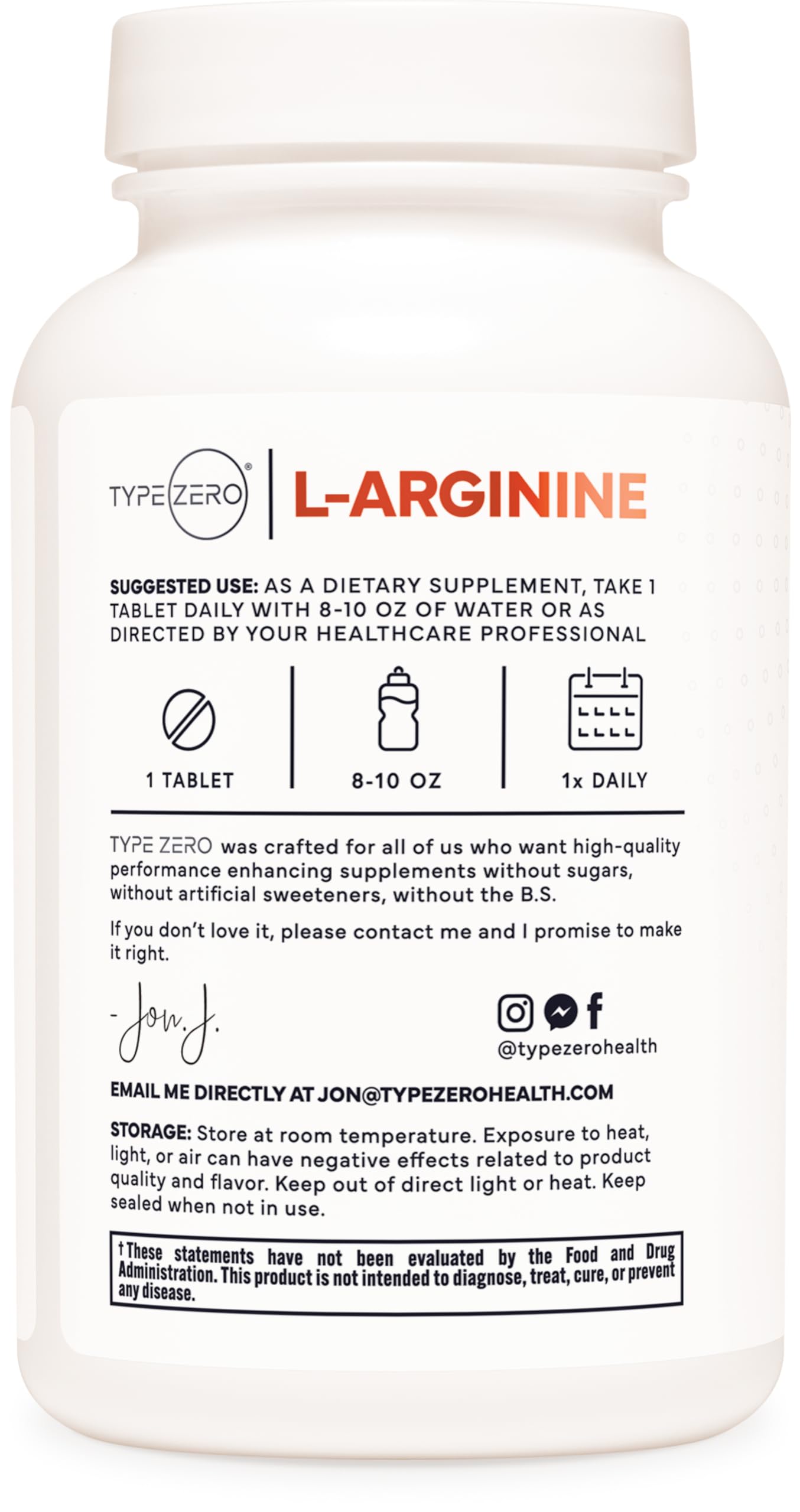 Type Zero L-Arginine 90 Tablets 1,000 mg per Serving - Non-GMO Type ZeroBuy Supplements Australia