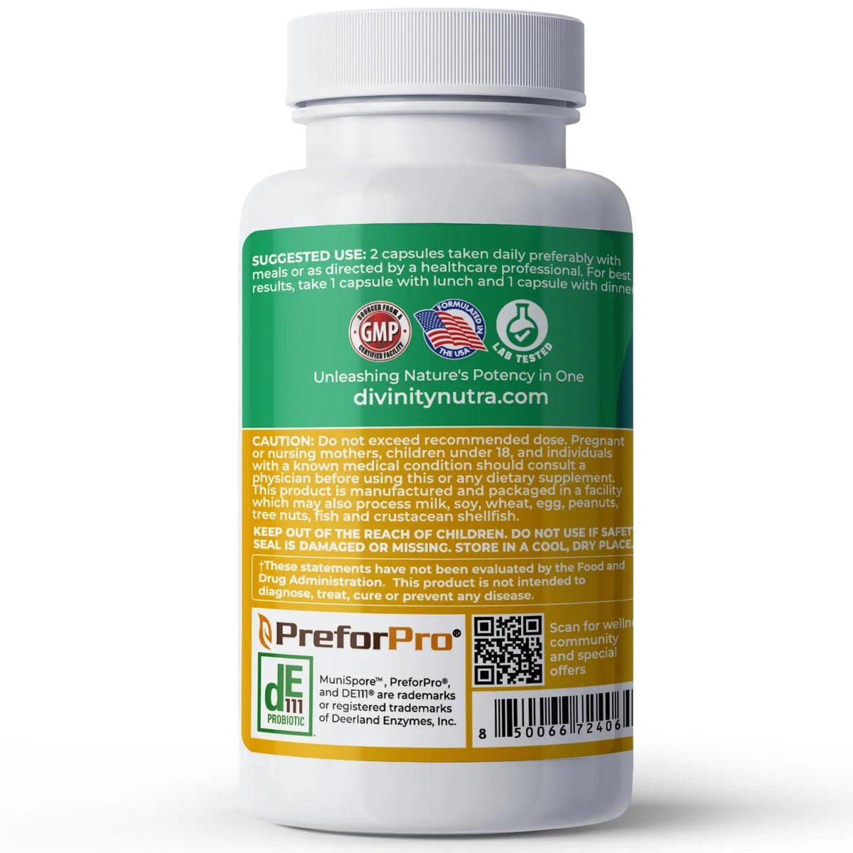 4-in-1 Prebiotic Probiotic & Postbiotic for Women & Men, Complete Gut & Digestive Support Supplement, Pre Post Probiotics & Digestive Enzymes 60 Capsules,Made in USA Divinity NutraBuy Supplements Australia