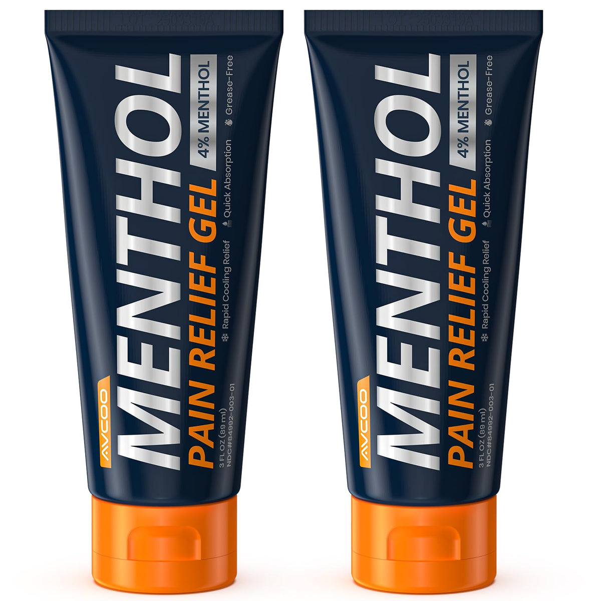 AVCOO 4% Menthol Pain Relief Gel, Cooling Sensation for Arthritis, Knees, Joint, Sore Muscle, Neck, Shoulder and Lower Back Pain Relief, Grease-Free Gel, 2 Packs (3 OZ Per Pack) AVCOOBuy Supplements Australia