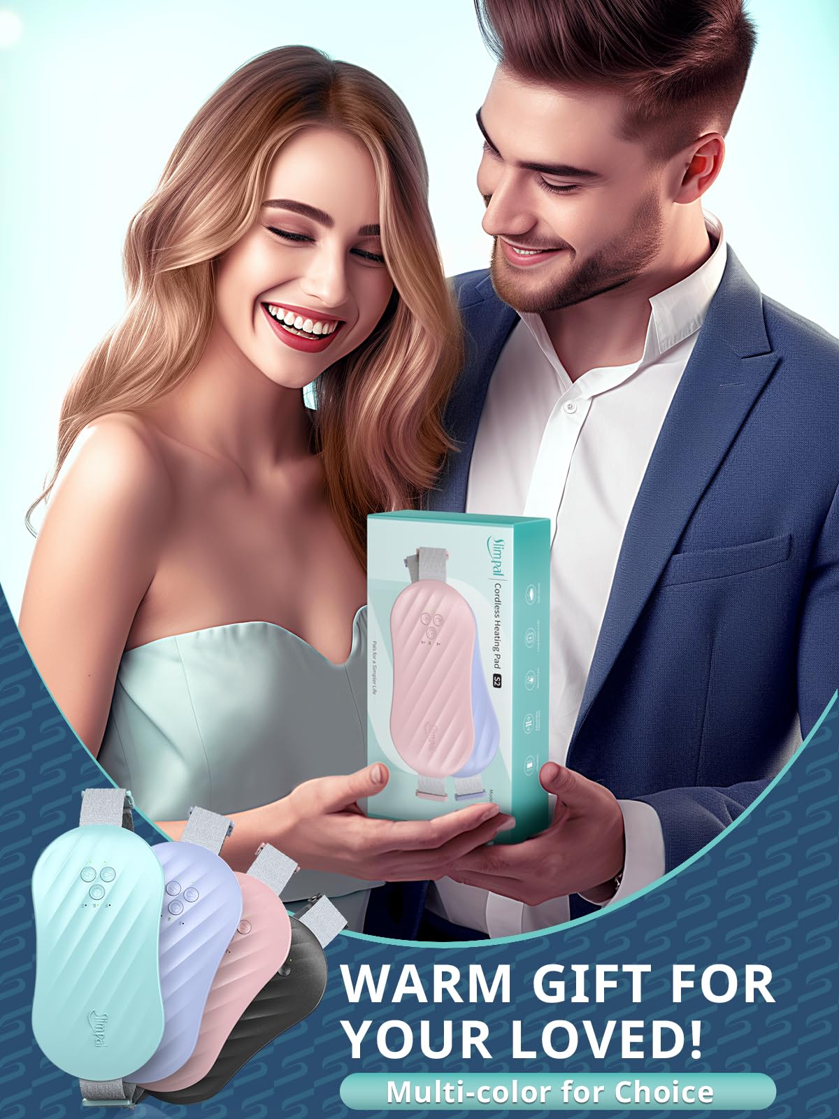 Slimpal AI Portable Heating Pad for Period Cramps, Smart AI Heat Chip, Electric Cordless Heating Belt for Back, Belly, Waist, Stomach, Menstrual Wearable Heating Pad Gifts for Girl Women Her Pink S2 SlimpalBuy Supplements Australia