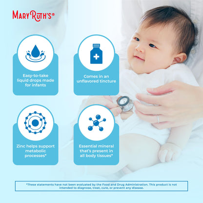 MaryRuth Organics Organic Infant Ionic Zinc Liquid Drops | Zinc Sulfate for Immune Support | Organic Glycerin | Antioxidant | Vegan | Formulated for Babies Ages 6-12 Months | 1 Month Supply | 2 Fl Oz MARYRUTH'SBuy Supplements Australia
