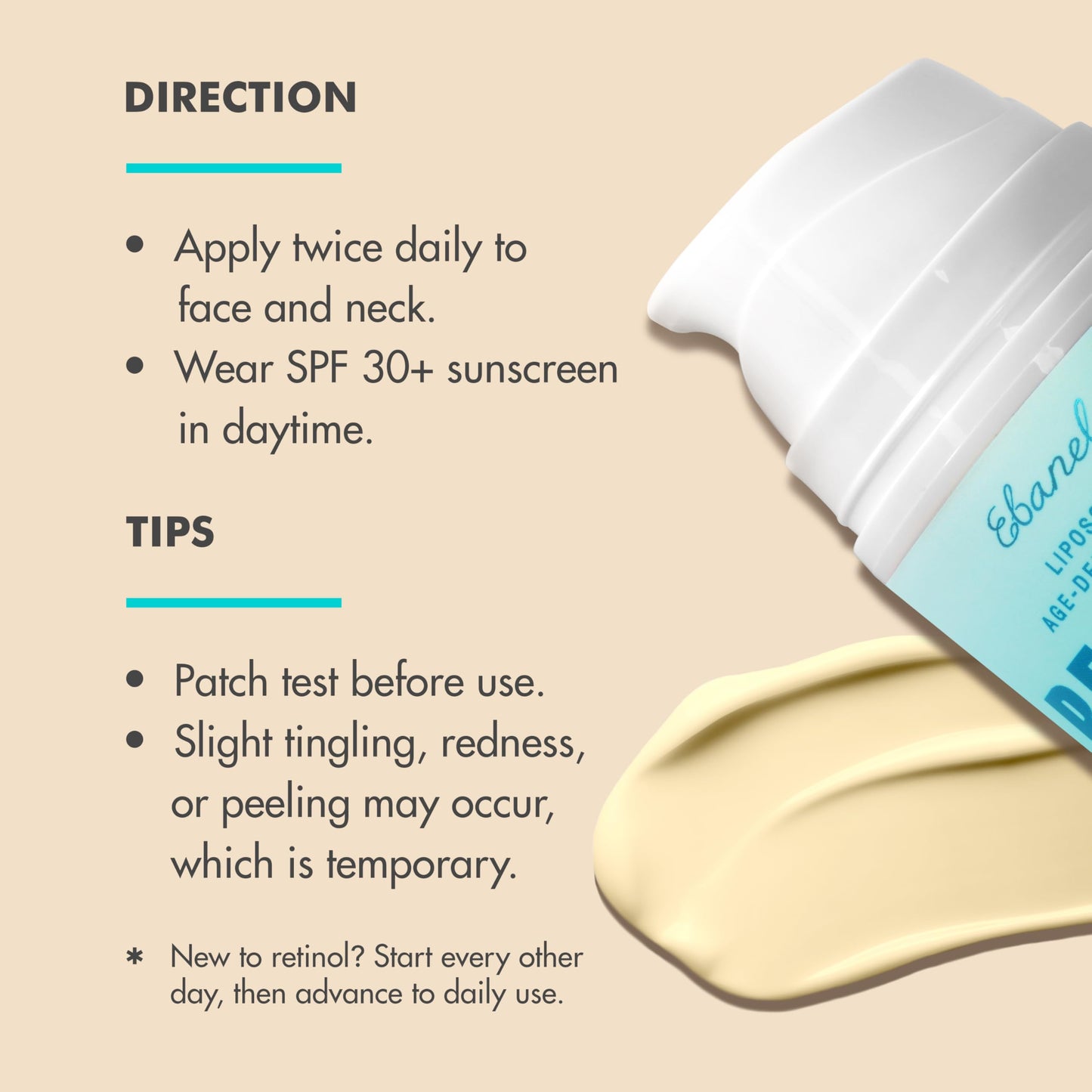 Ebanel Bundle of 2.5% Retinol Moisturizer and Serum Ebanel buy supplements Au