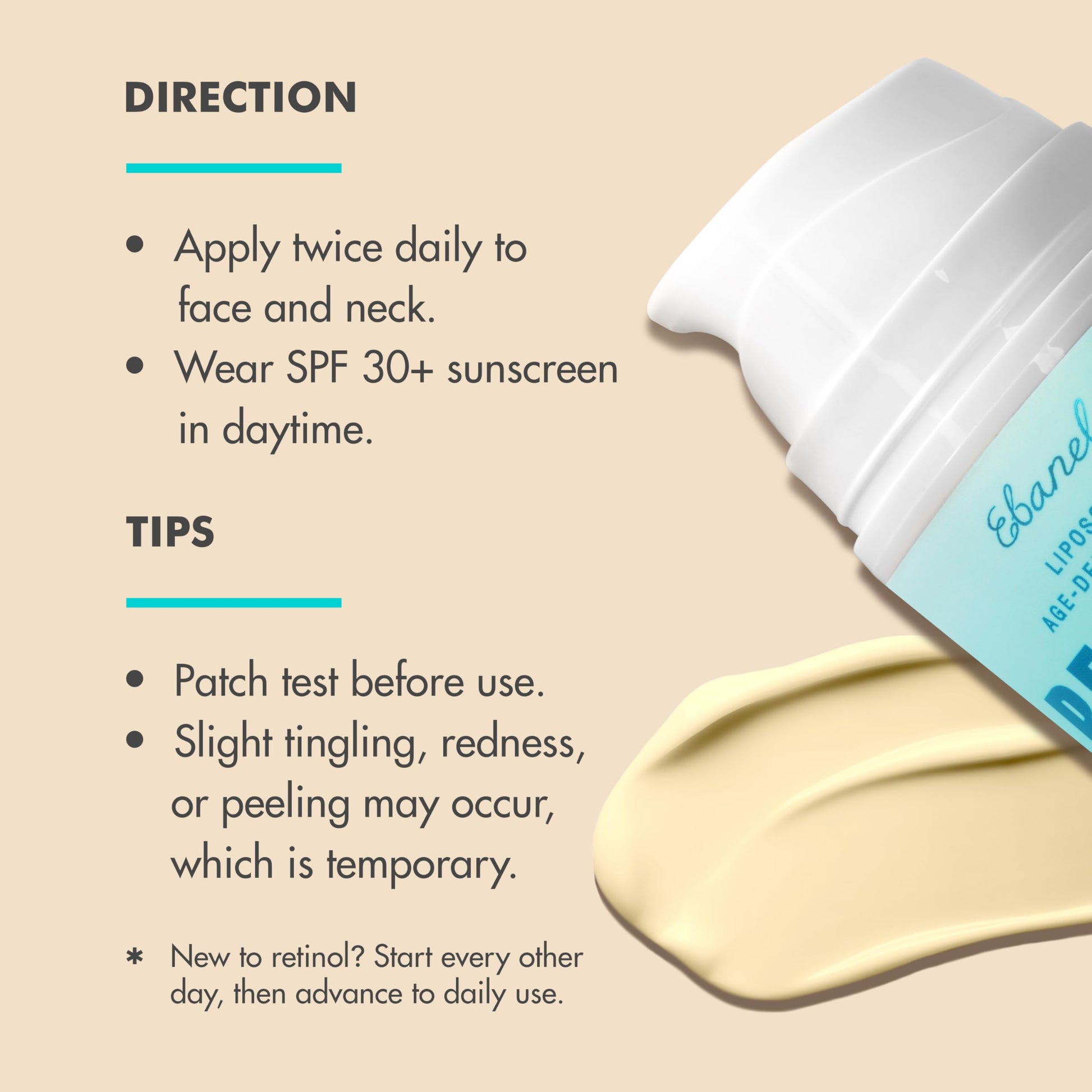 Ebanel Bundle of 2.5% Retinol Moisturizer and Serum Ebanel buy supplements Au