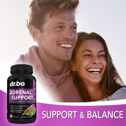 Adrenal Support Cortisol Manager Supplement - Adrenal Fatigue Supplements for Women & Men with Natural Adaptogen Ashwagandha Holy Basil Rhodiola L Tyrosine Complex Fatigue Cortisol Health - 60 Pills DR. BOBuy Supplements Australia