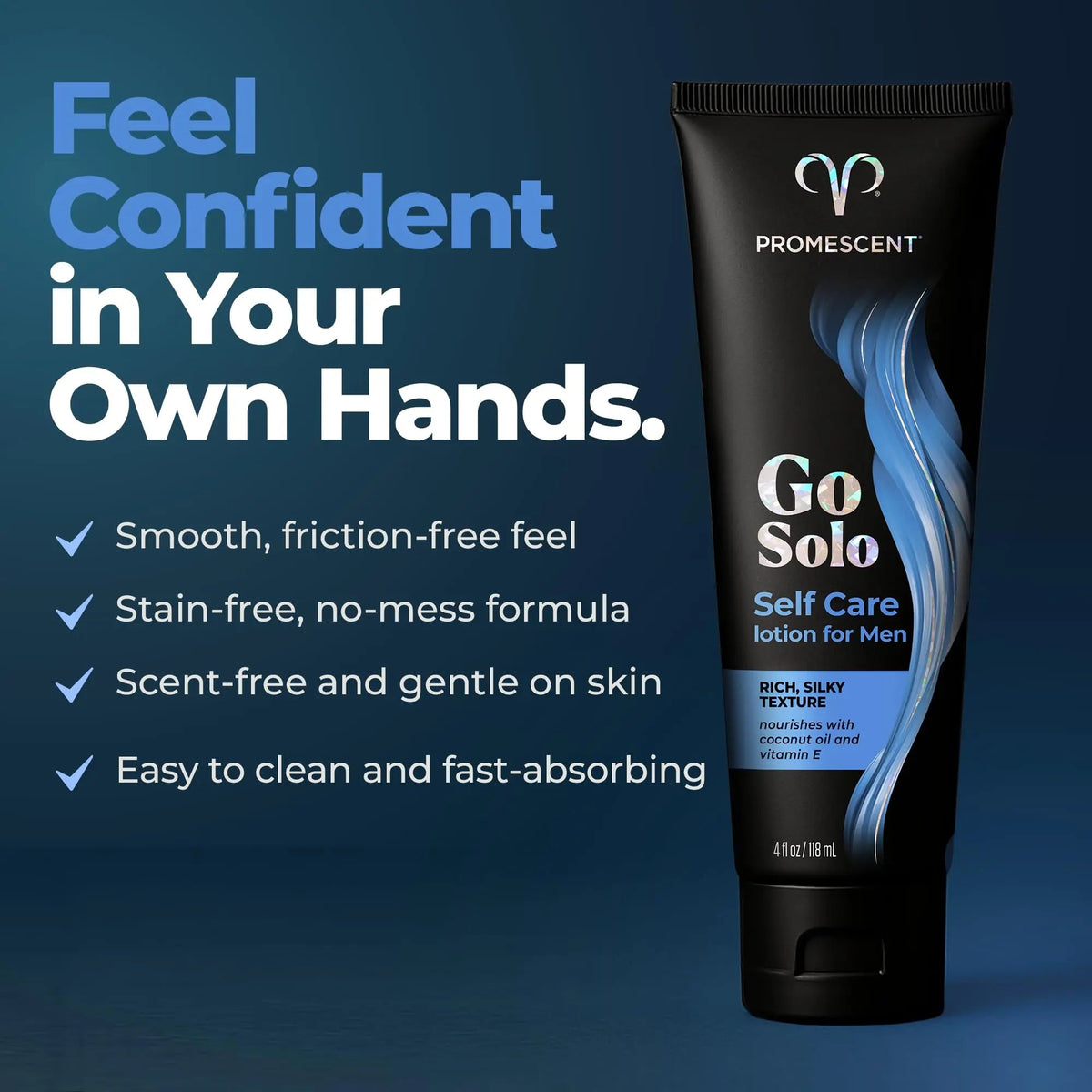 Promescent Go Solo Lotion for Men, Natural Unscented Moisturizing Ingredients with Coconut Oil and Sweet Almond Oil, Creamy Natural Texture, Fast-Absorbing, Made in the USA, 4 fl oz Promescent buy supplements Au