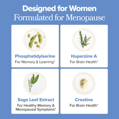 MENO Brain Health + Memory Support Capsules – Daily Support for Cognitive Performance, Concentration & Healthy Brain Aging – with Phosphatidylserine, Creatine, Sage Leaf & Huperzine A – 30 Servings O PositivBuy Supplements Australia
